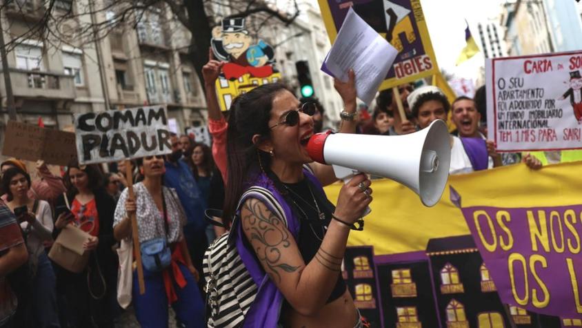 Lisabon protesty a sociální nepokoje platy nestačí na zaplacení nájmu