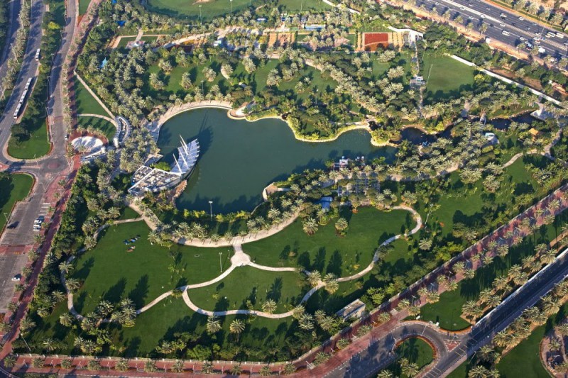 Panorama Safa-Parka Park ve Spojených arabských emirátech